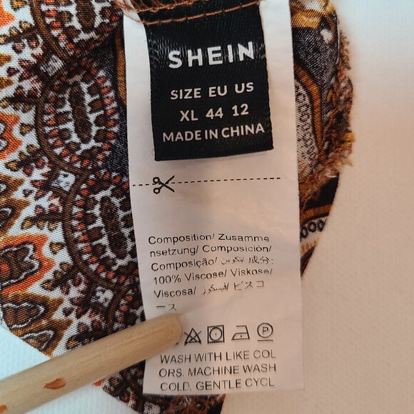 SHEIN Boho Surplice Tank Top XL – Rust Orange Tribal Print - Picture 8 of 8